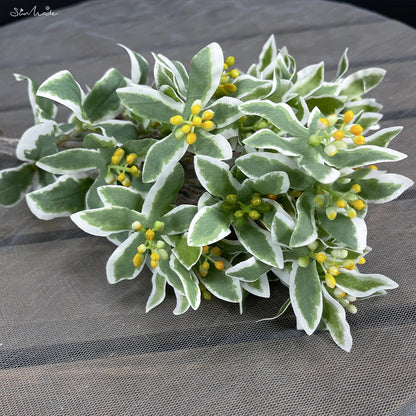 Silver Edge Artificial Leaf Stems (3 Pcs Set)