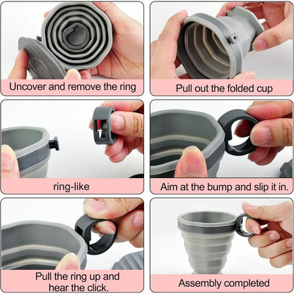 Foldable Silicone Travel Coffee Cup – Reusable & Portable
