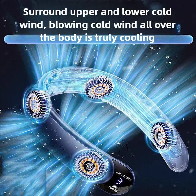 4000mAh Bladeless Neck Fan Portable 3-Speed Fan