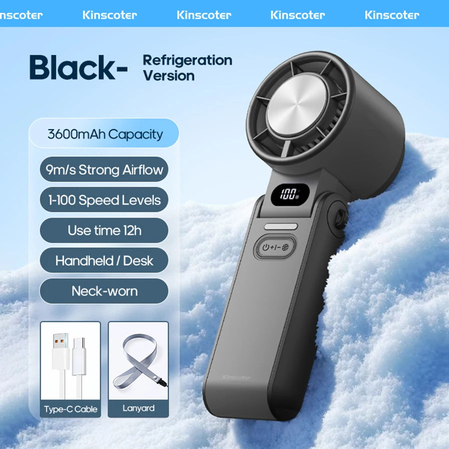 Portable Foldable Handheld Cooling Fan – 3600mAh Rechargeable Fan