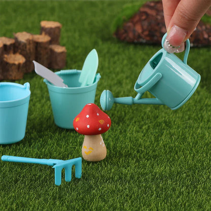 Mini Dollhouse Gardening Tools – Watering Can, Shovel & Sprinkler