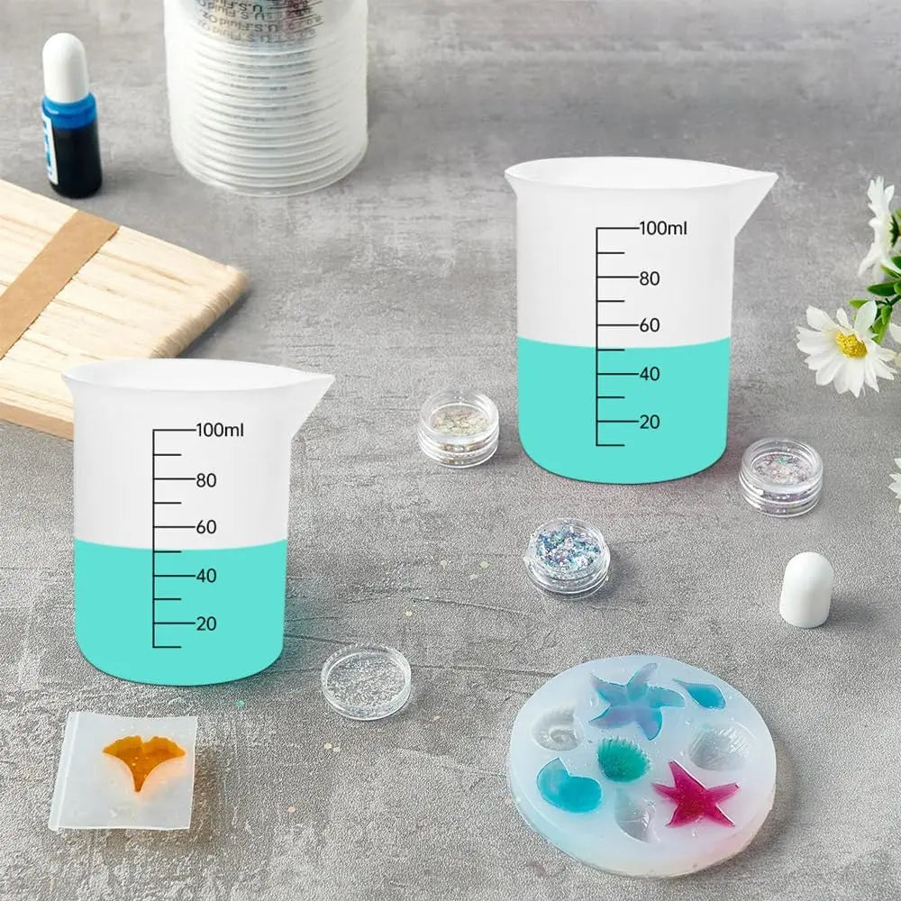Silicone Measuring Cups 3PCS – 100ml for Resin & Crafts