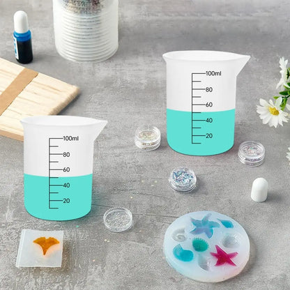 Silicone Measuring Cups 3PCS – 100ml for Resin & Crafts
