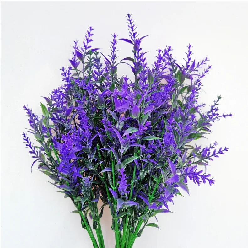 Faux Lavender Flowers – UV Resistant Artificial Plant Set (3/5/10 Pcs)