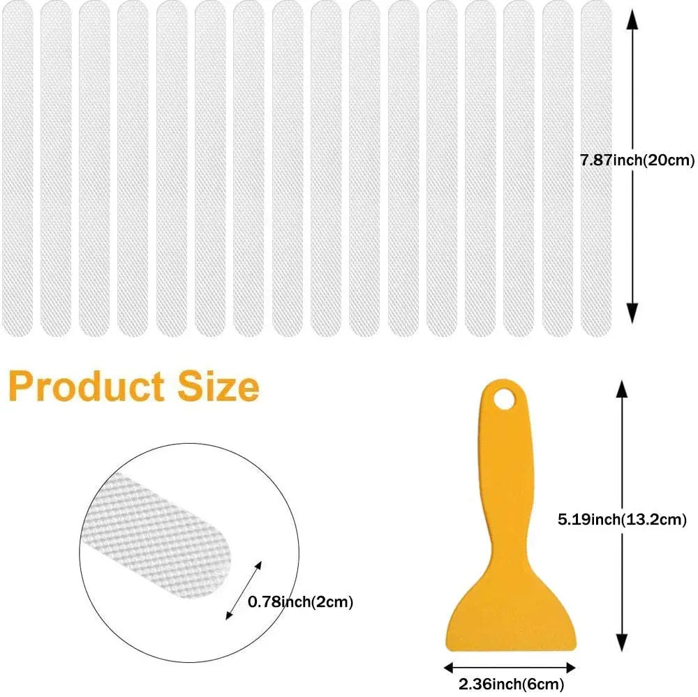 Anti-Slip Shower Strips (24-Pack) – Clear Bathtub Safety Grip Stickers