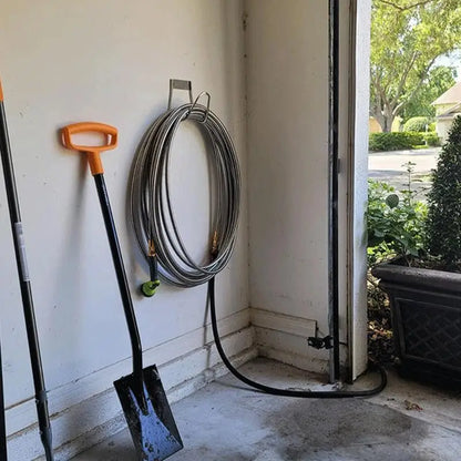 Heavy-Duty Stainless Steel Hose Holder – Wall Mount Garden Organizer