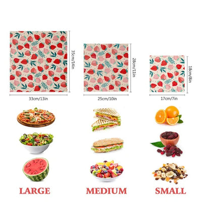 Beeswax Reusable Food Wraps – Eco Friendly Kitchen Storage Set