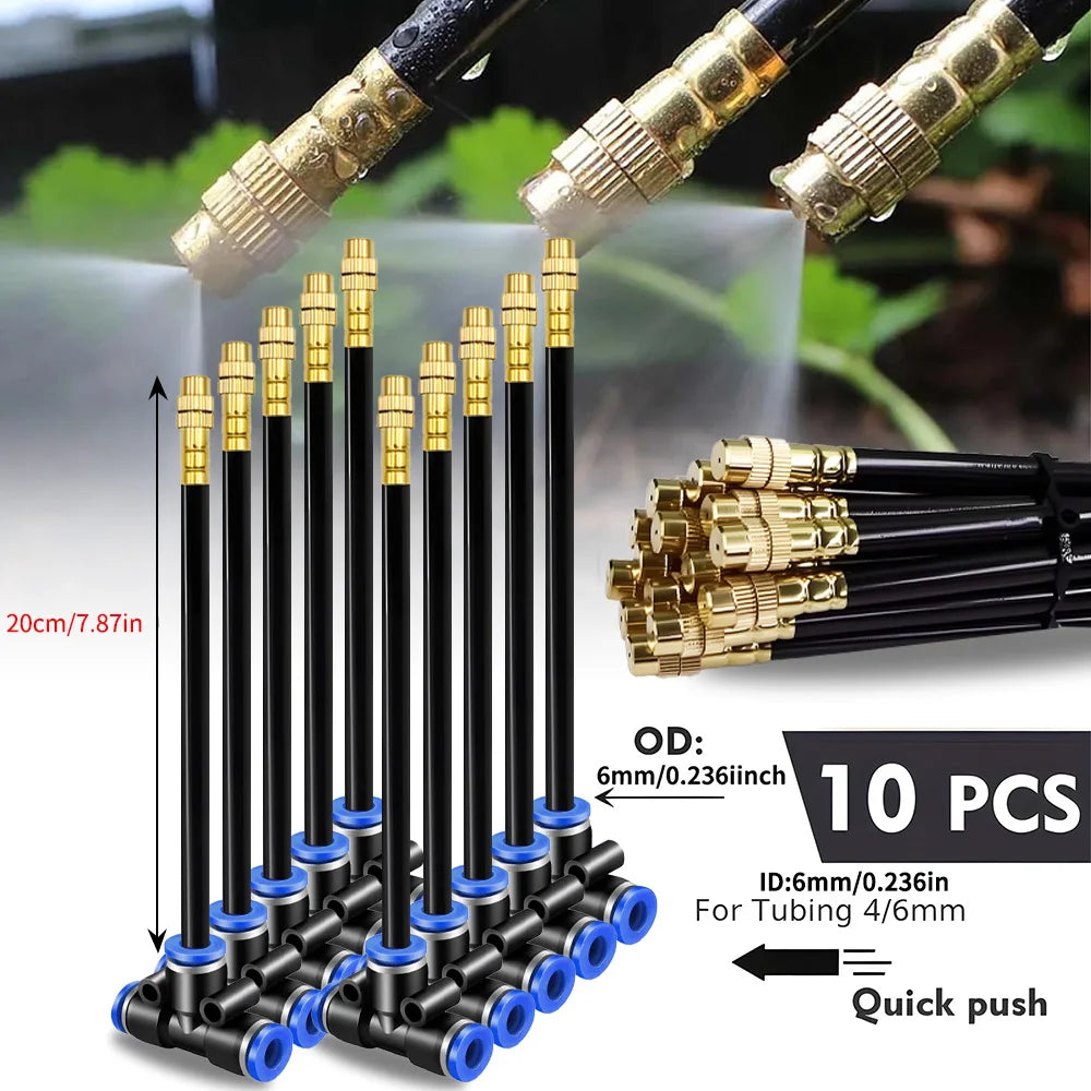 Outdoor Misting Cooling System with 360° Adjustable Nozzles