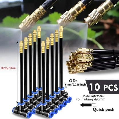 Outdoor Misting Cooling System with 360° Adjustable Nozzles