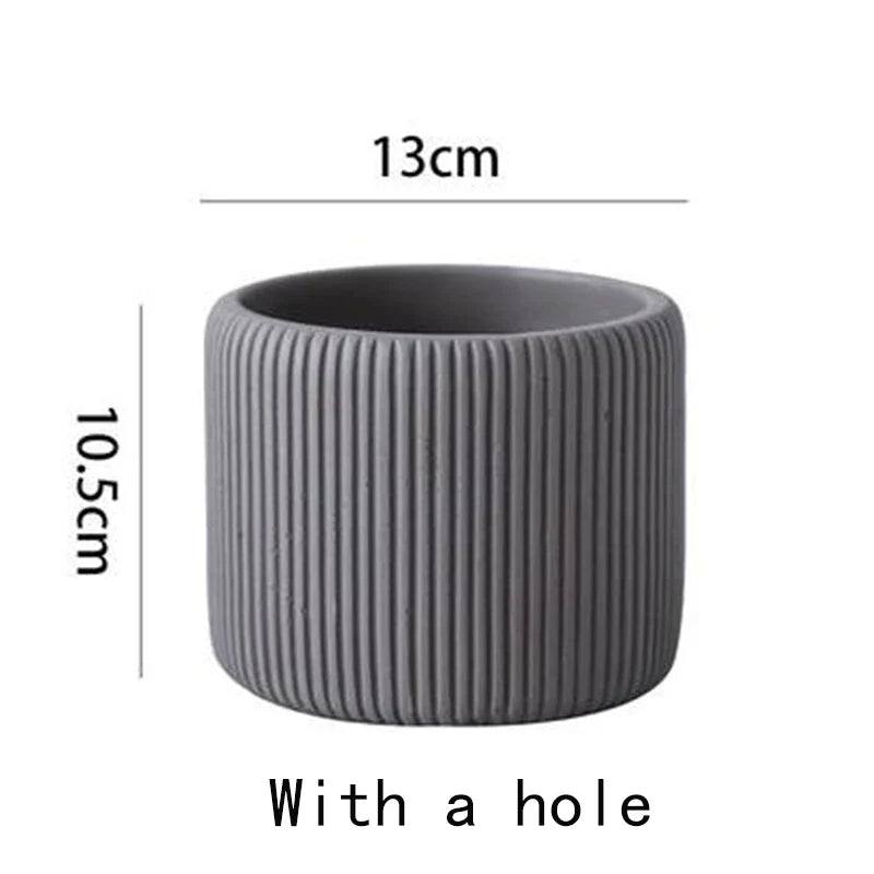 Stripe Silicone Flowerpot & Candle Mold – DIY Planter Kit
