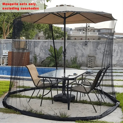 Patio Umbrella Mosquito Net – Zipper & Adjustable Fit