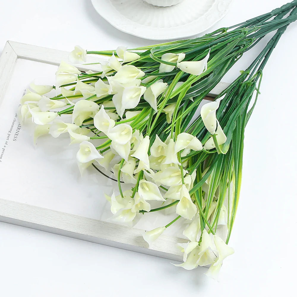 33cm Artificial Calla Lily Bouquet – Silk Flowers for Home & Wedding