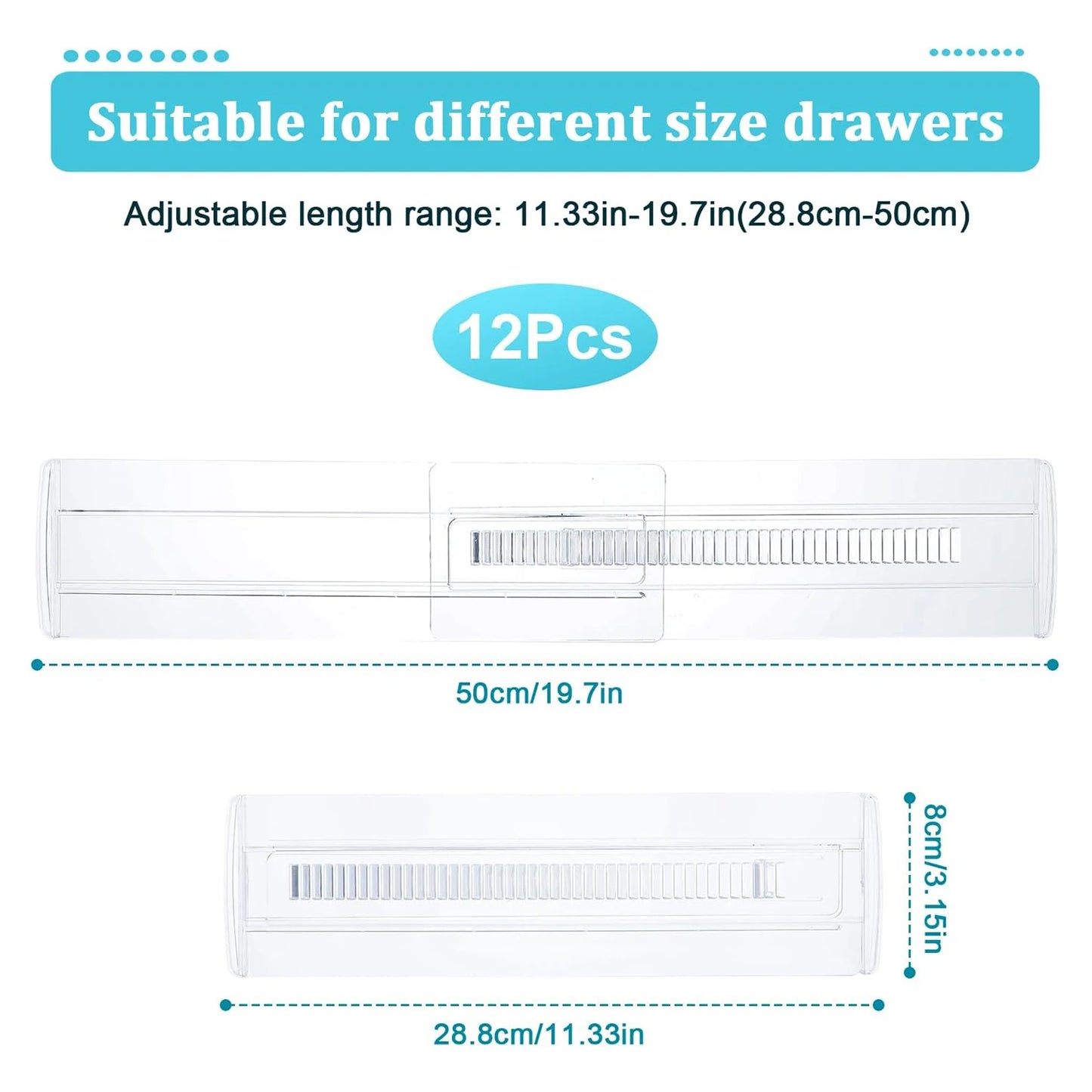 Expandable Drawer Dividers (4/6/8/12 Pack)
