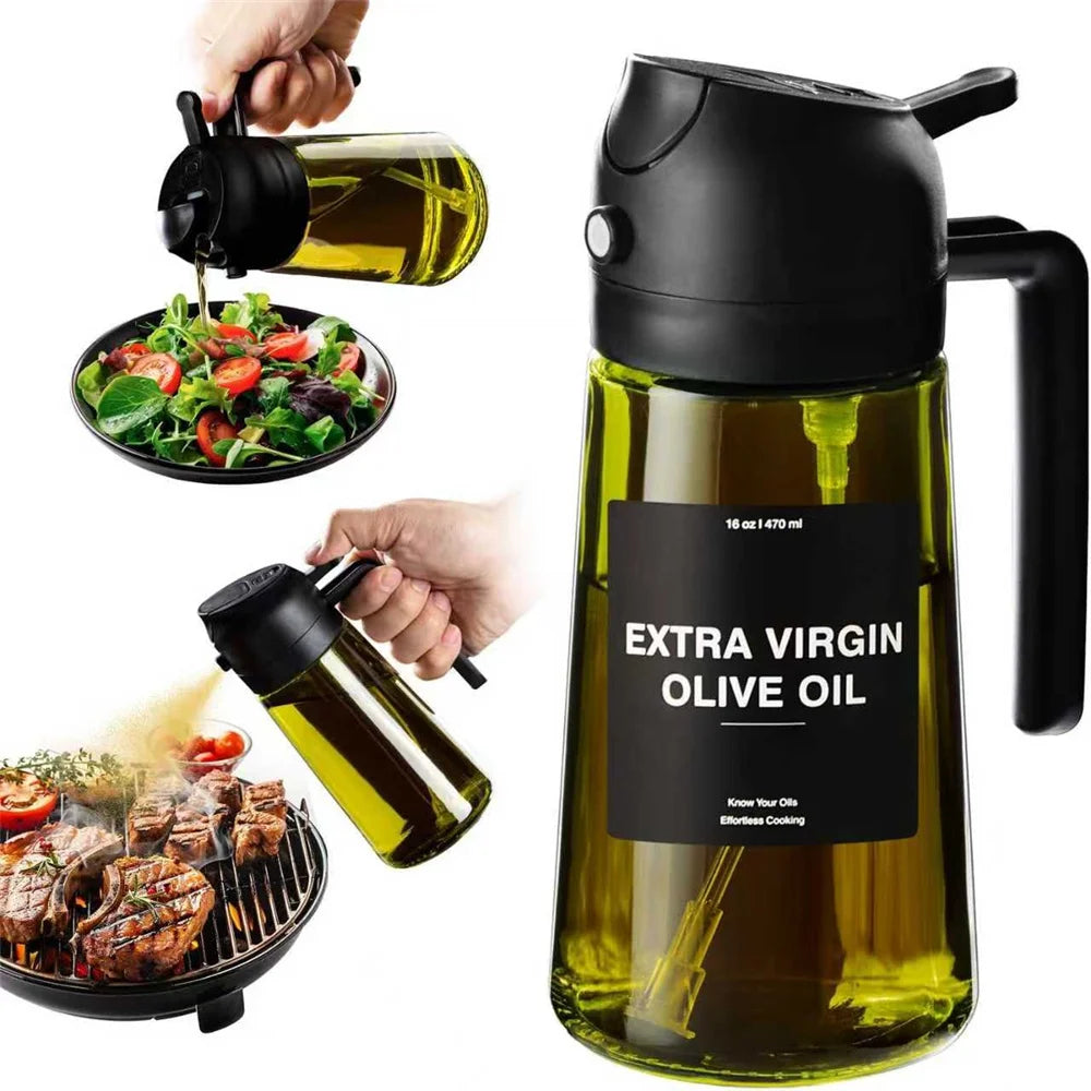 Olive Oil 2-in-1 Oil Sprayer & Dispenser Bottle