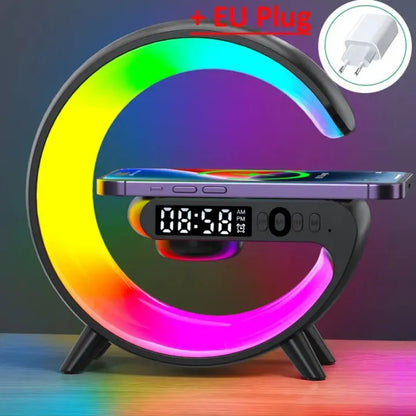 RGB Wireless Charging Station with Speaker | Aesthetic Bedside Essential