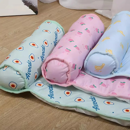 Cooling Pet Mat with Pillow – Non-Slip Comfort for Dogs & Cats