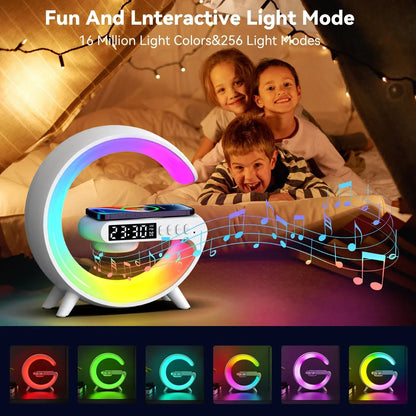 RGB Wireless Charging Station with Speaker | Aesthetic Bedside Essential