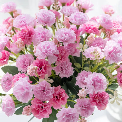 Silk Carnation Flower Stem – Elegant 15-Head Decor for Weddings & Home