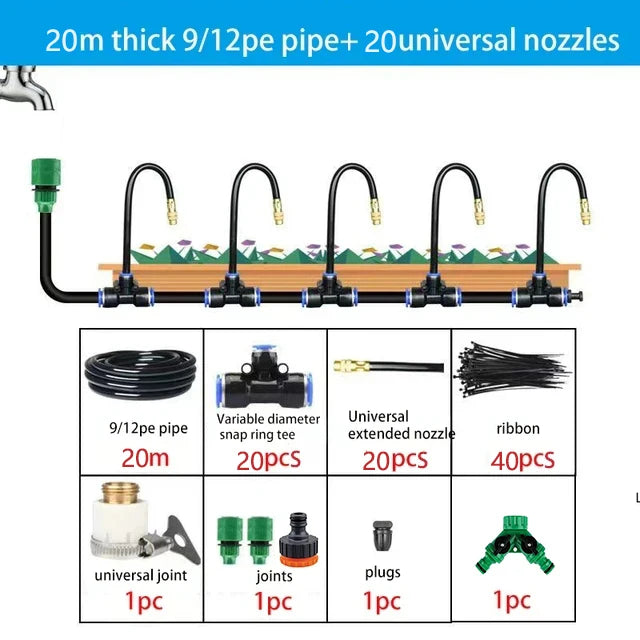 Automatic Garden Sprinkler Kit with Copper Nozzle