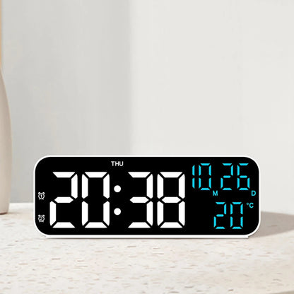 Smart LED Alarm Clock with Temperature & Voice Control