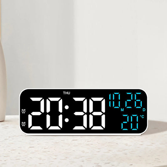 Smart LED Alarm Clock with Temperature & Voice Control