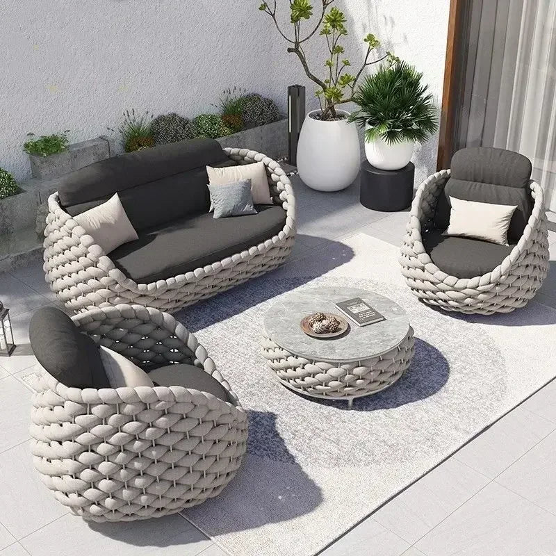 Modern Outdoor Rattan Loveseat – Stylish Patio & Balcony Sofa