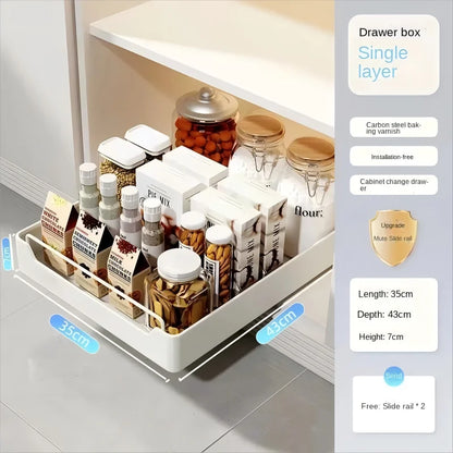 Pull-Out Metal Kitchen Drawer Organizer | Spice & Cabinet Rack