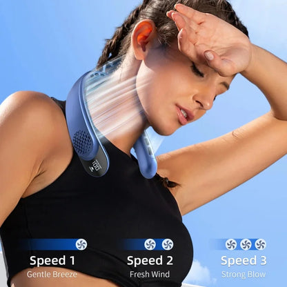 4000mAh Bladeless Neck Fan Portable 3-Speed Fan