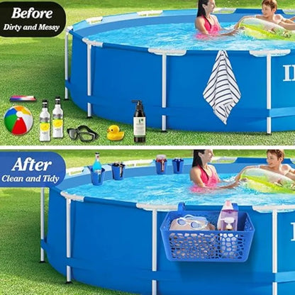 Poolside Cup & Tool Organizer – Above Ground Pool Accessory