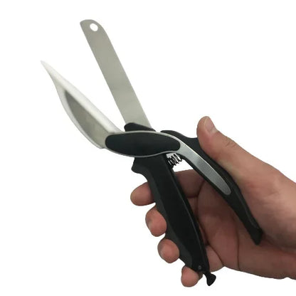 Stainless Steel 2‑in‑1 Kitchen Scissors & Chopper