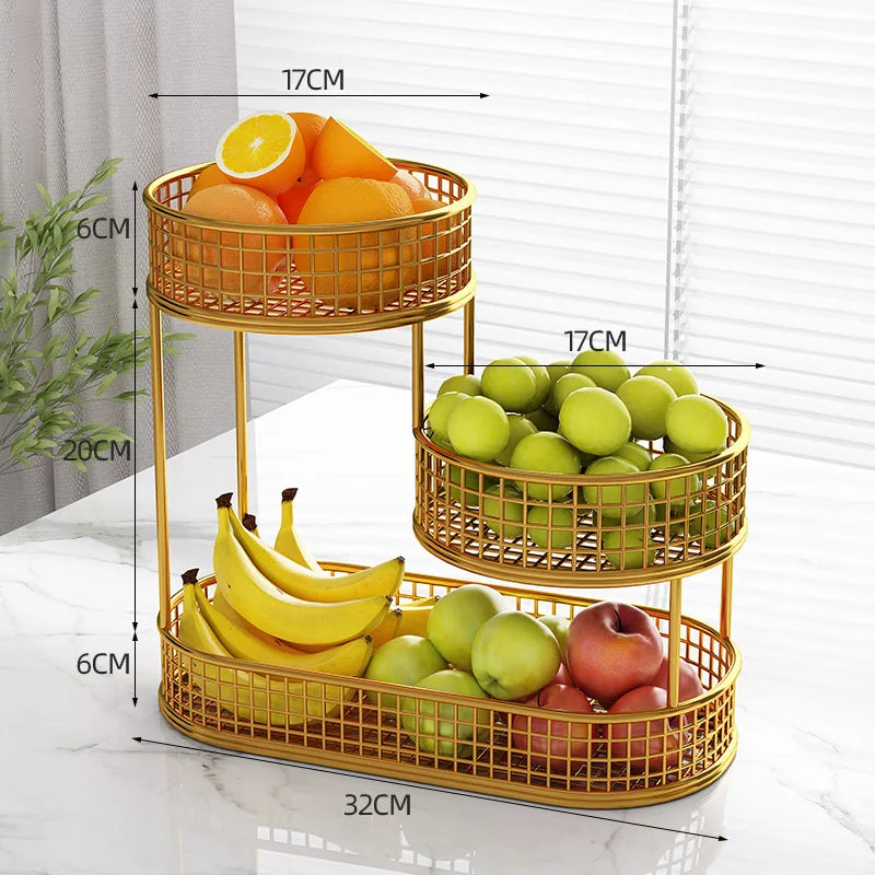 3-Tier Stainless Steel Fruit Basket