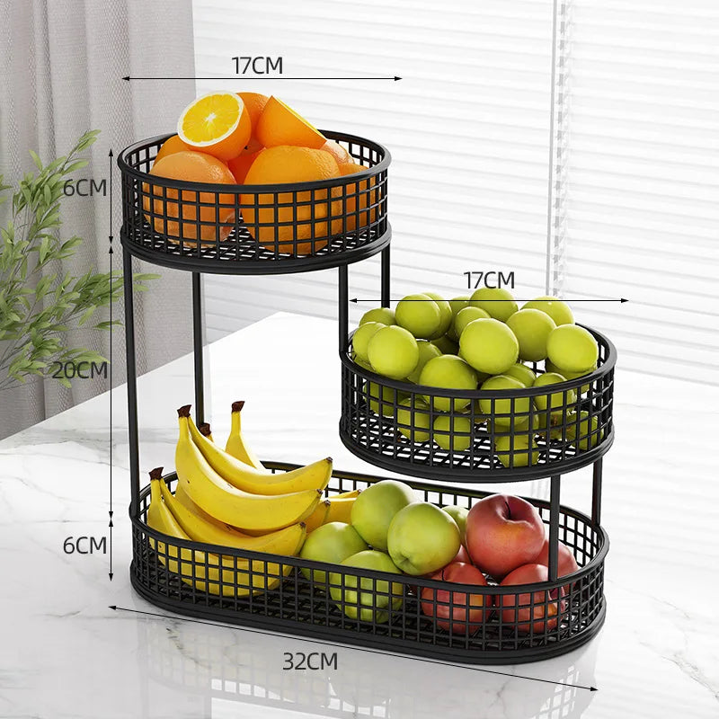 3-Tier Stainless Steel Fruit Basket