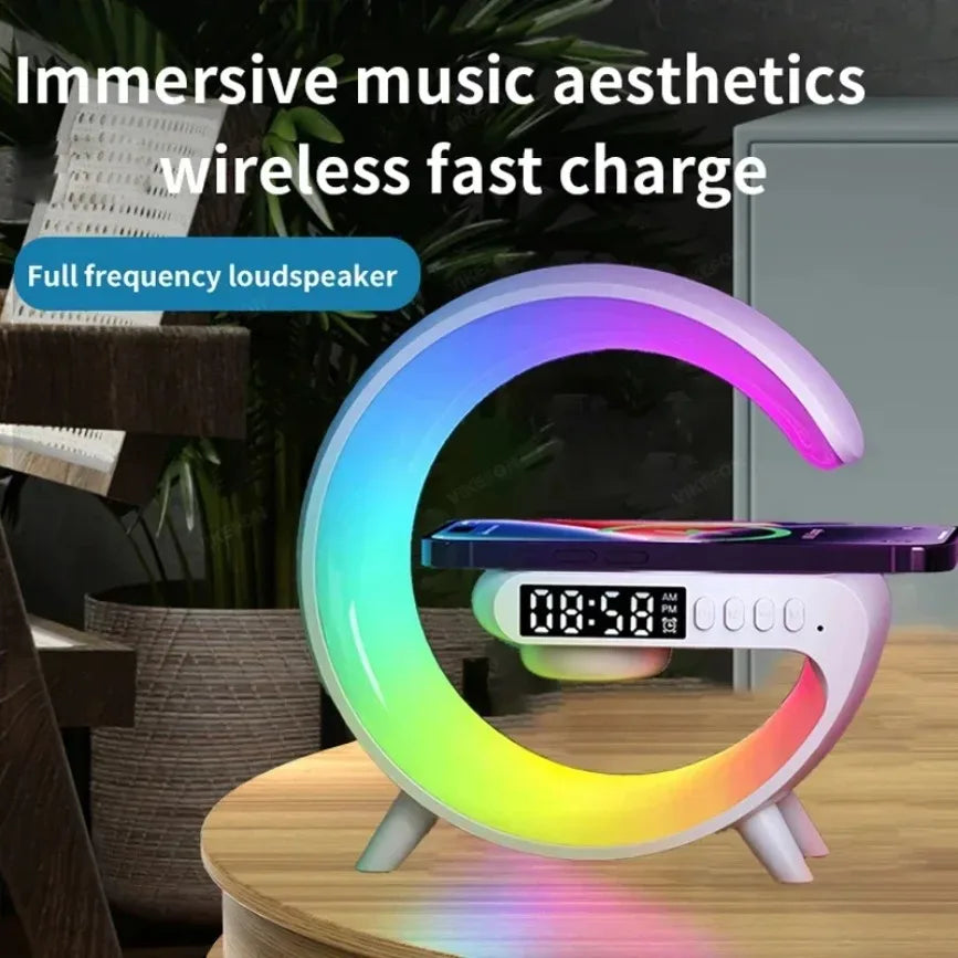 RGB Wireless Charging Station with Speaker | Aesthetic Bedside Essential