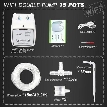 Smart WiFi Watering System – Dual Pump Drip Irrigation