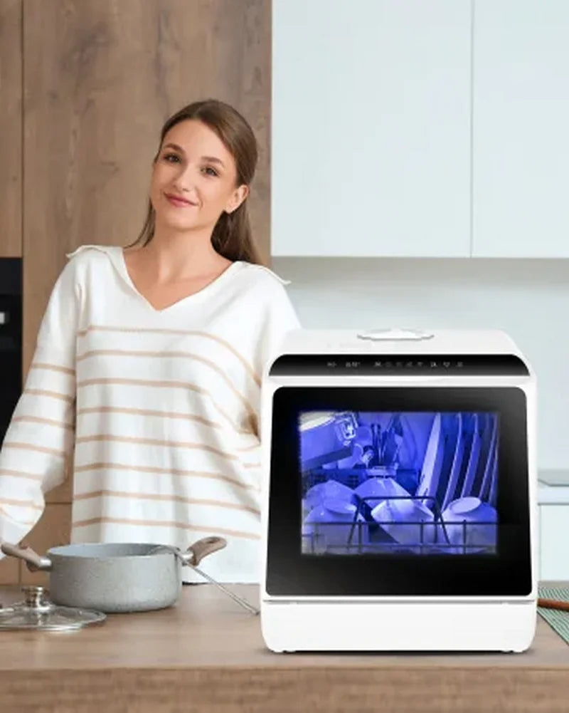 Portable Countertop Mini Dishwasher – 5L Built-In Tank, No Installation Needed