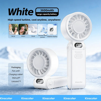 Portable Foldable Handheld Cooling Fan – 3600mAh Rechargeable Fan