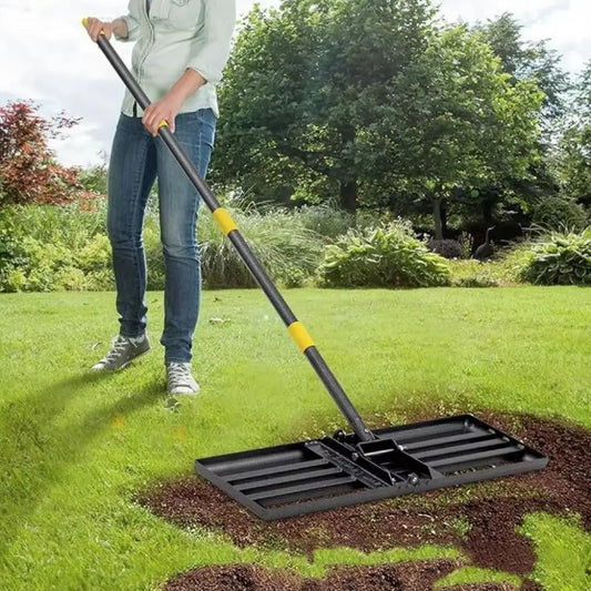 Stainless Steel Lawn Leveling Rake – Heavy Duty & Adjustable