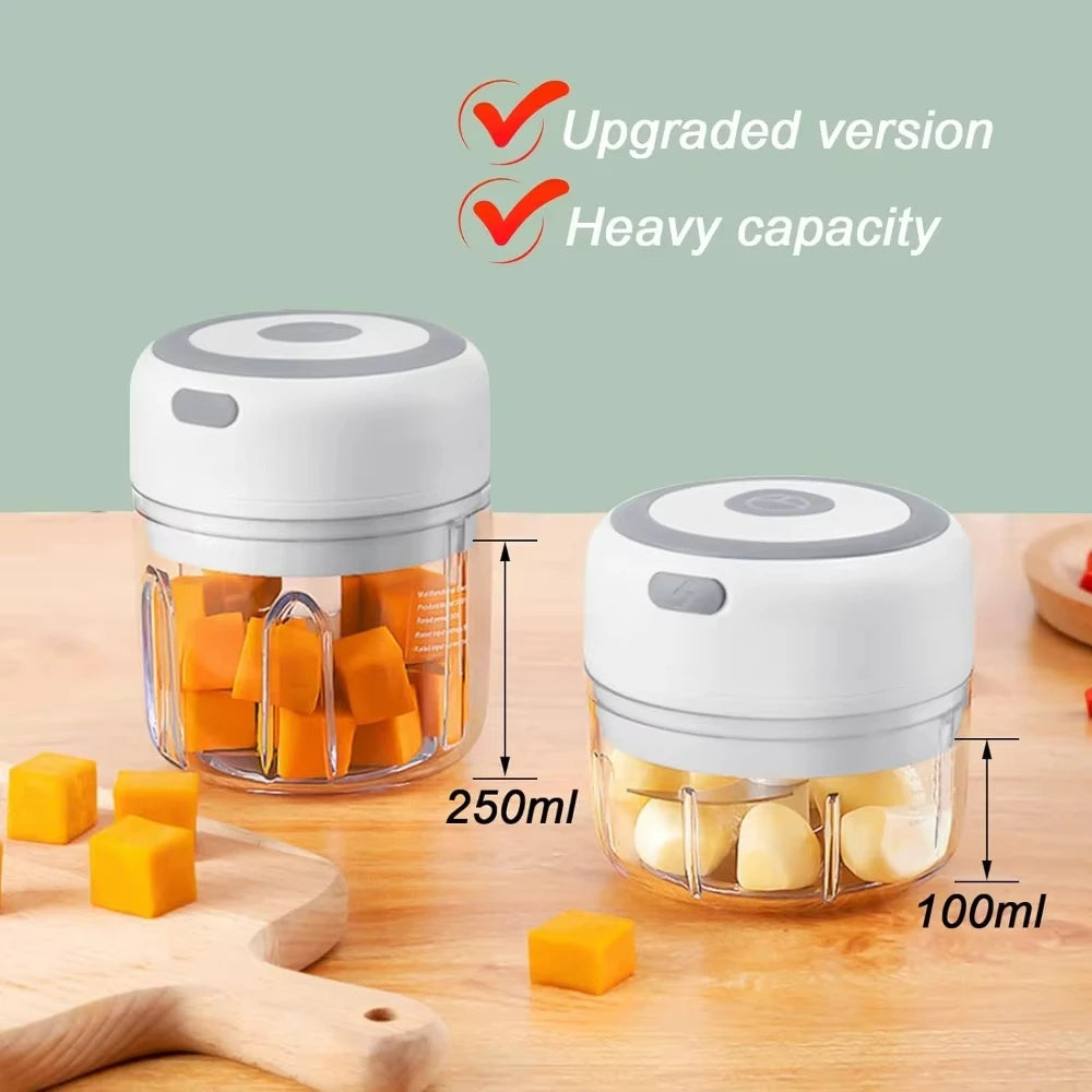 Electric Mini Garlic Chopper – 380ml USB Rechargeable