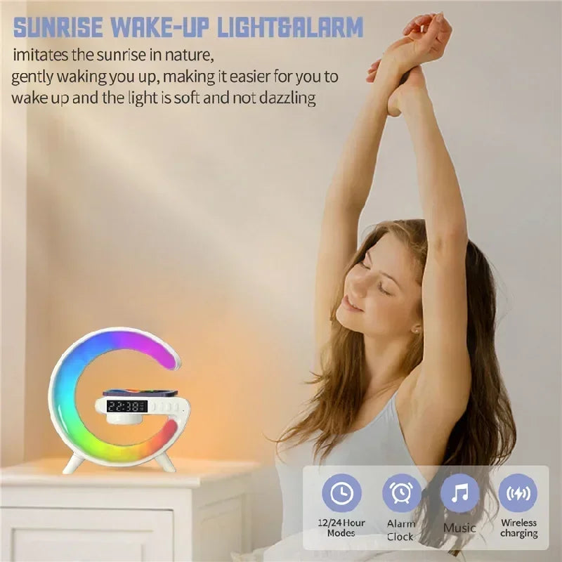 RGB Wireless Charging Station with Speaker | Aesthetic Bedside Essential