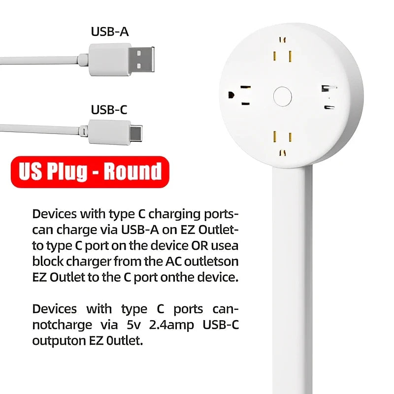 Rotating Power Socket Extender – 180° Adjustable Wall Plug