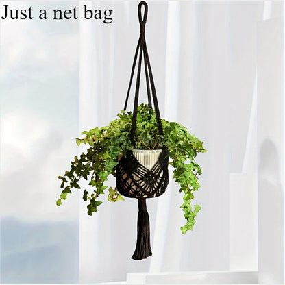 Boho Macrame Plant Hanger – Hanging Rope Basket for Plants