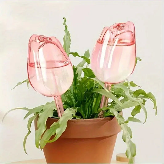 Pink Tulip Self-Watering Balls – Indoor & Outdoor Plant Drippers
