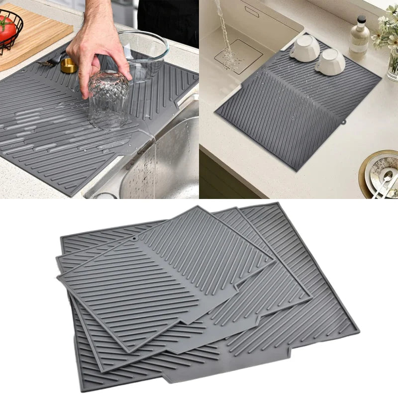 Silicone Sink Splash Guard & Fast-Dry Drain Mat