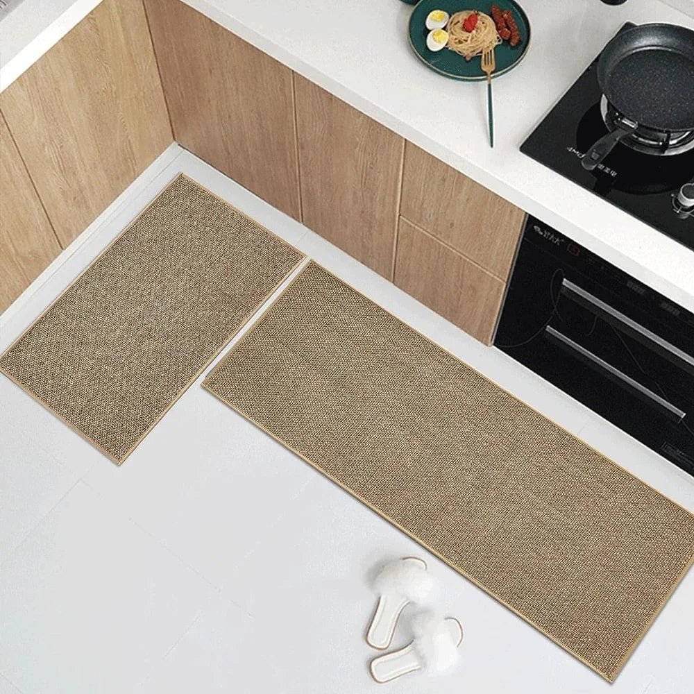 Non-Slip Washable Kitchen Rug – Faux Sisal Runner