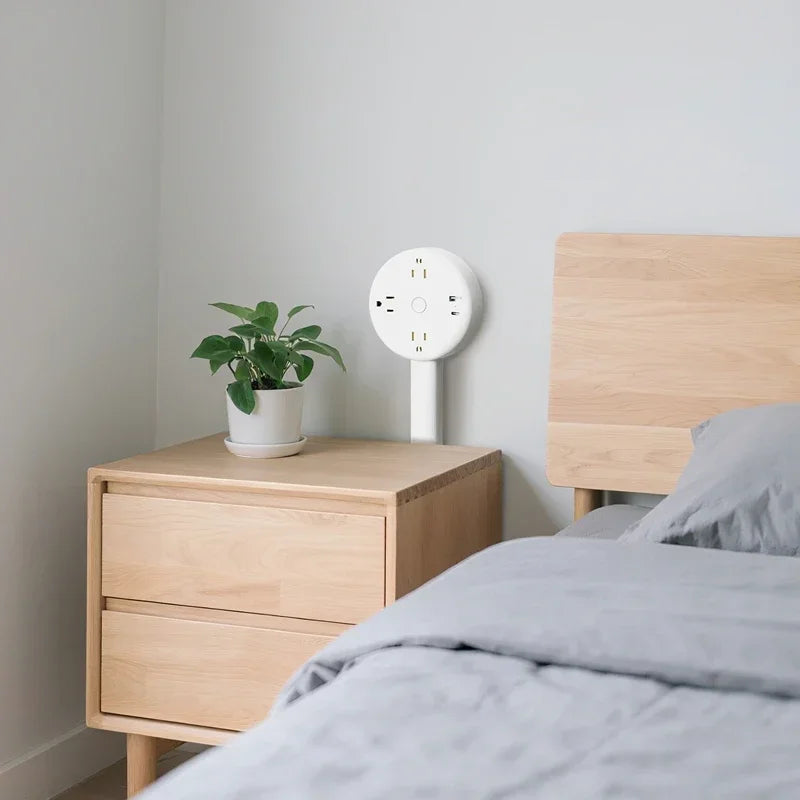 Rotating Power Socket Extender – 180° Adjustable Wall Plug