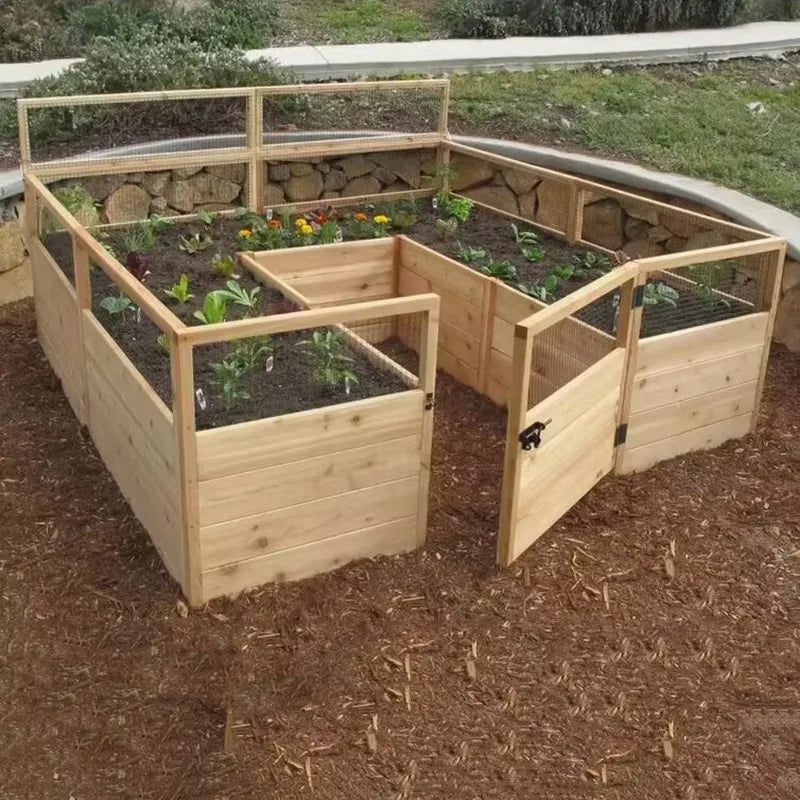 Wooden Garden Planter Box – Raised Flower & Herb Bed