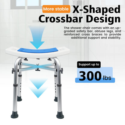 Heavy Duty Shower Stool – Adjustable Padded Bath Seat (550 lbs Capacity)