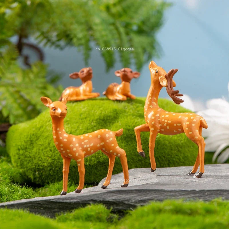Mini Sika Deer Figurines – Cute Shelf & Table Decor
