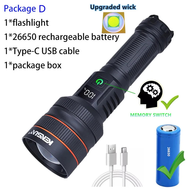 UltraBeam X3000 Rechargeable LED Flashlight – Long-Range, Powerful & Waterproof