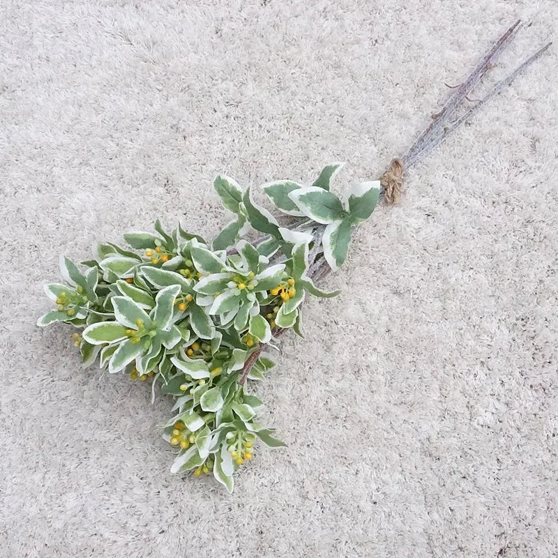 Silver Edge Artificial Leaf Stems (3 Pcs Set)